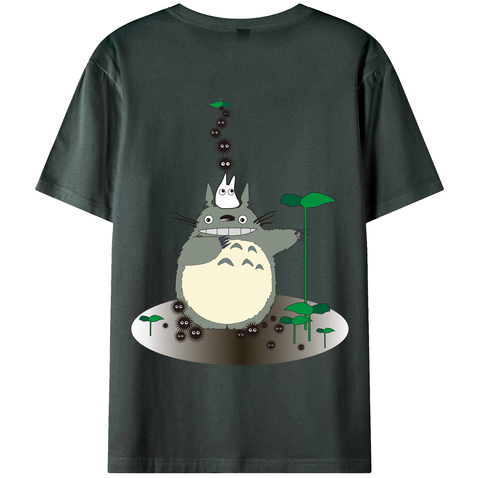 （画像用） となりのトトロ 草壁メイ 草壁サツキ My Neighbor Totoro Satsuki Kusakabe Mei Kusakabe 綿100％ メンズ半袖Tシャツ（バックプリント） 通気性